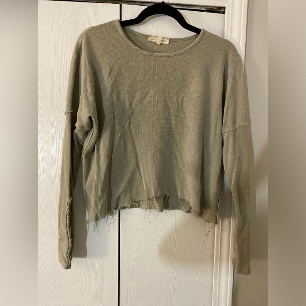 Gilded Intent Cream Waffle Knit Top